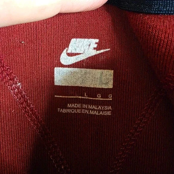 Nike Men's Large Red Long Sleeve Henley Shirt Cotton Athletic Casual - Picture 5 of 10